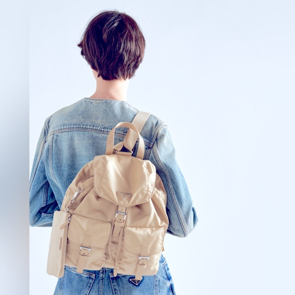 Prada Re-Nylon Beige Desert Backpack - Picture 4 of 13